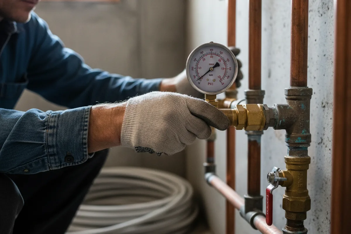 Pressure testing a repaired line during Water Line Repair in Ripley